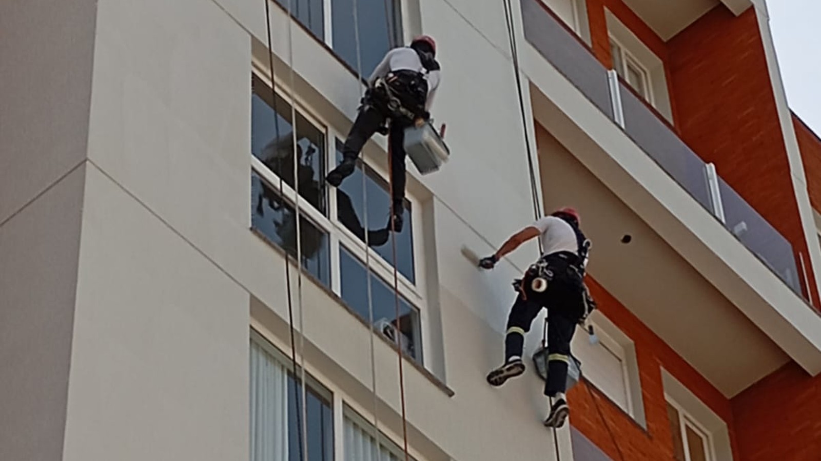 Equipe da APEX realizando trabalho em altura com acesso por cordas